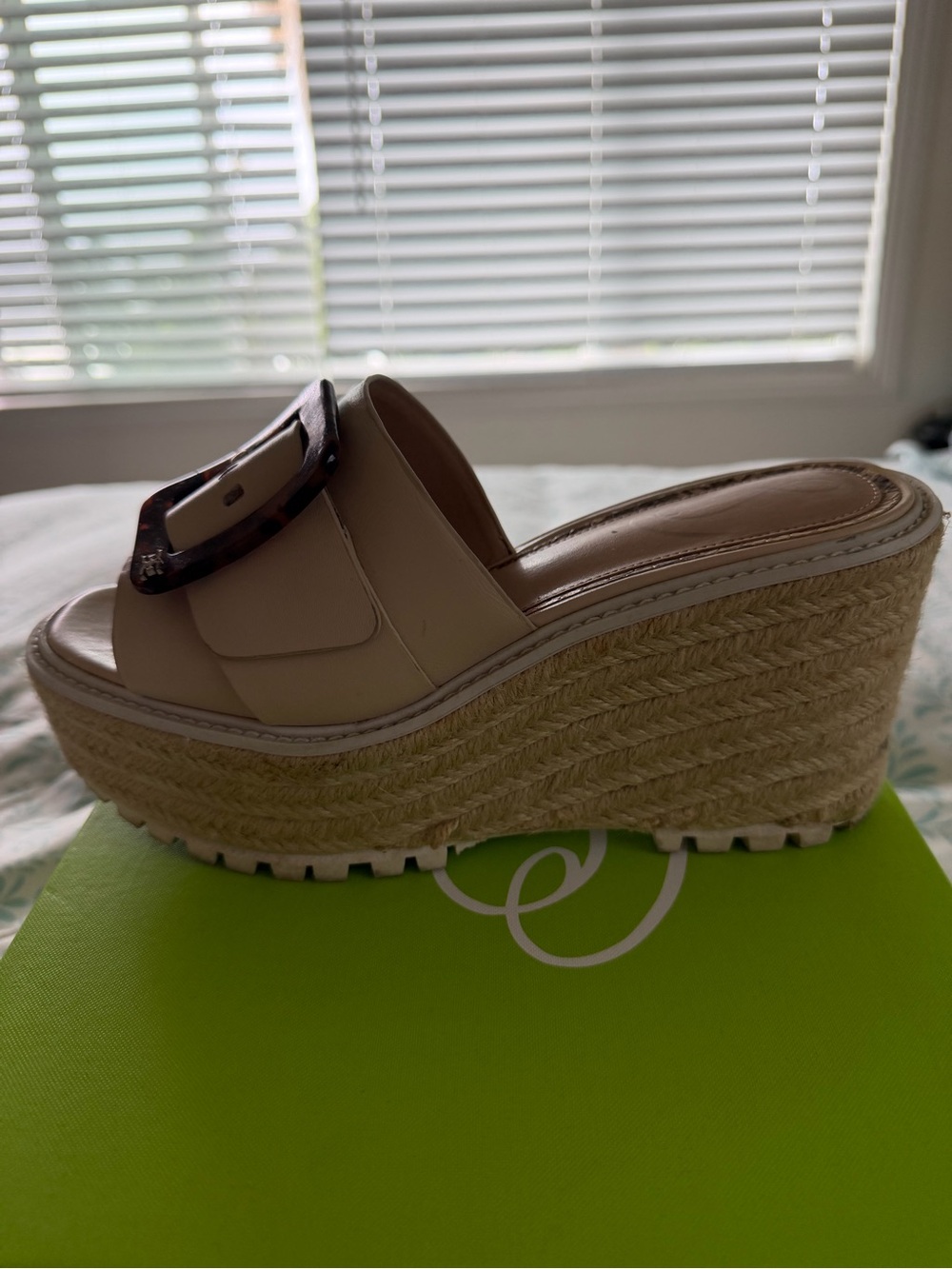 Sam Edelman Liv Sand Leather Platform Slide — Cream - Picture 5 of 8